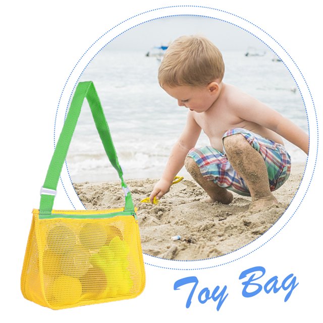Bolsa De Juguetes Bolsa de playa Malla Estilo lindo Ins Recolección manual para exteriores Amarillo verde Ndcxsfigh libre de BPA