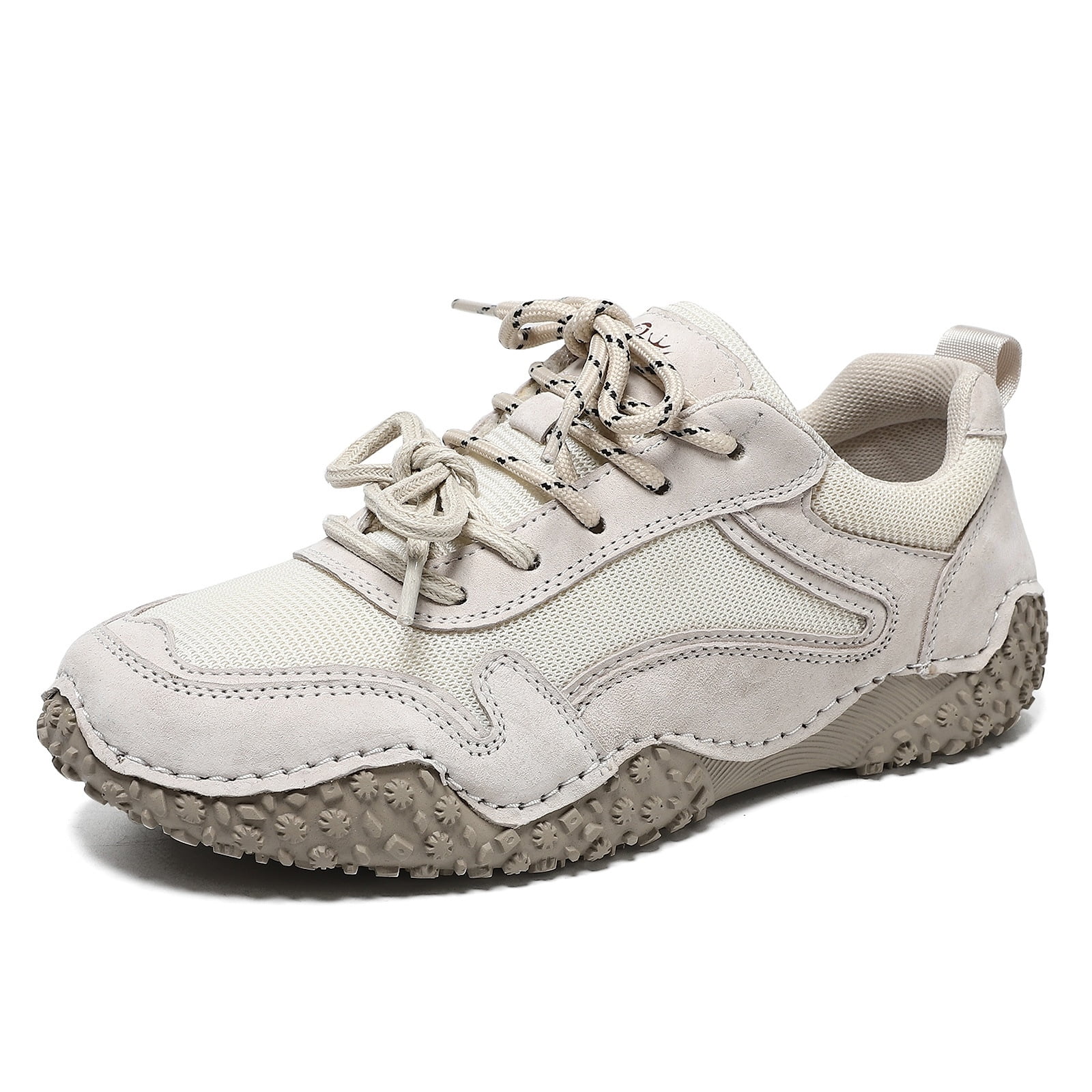 ZELAND Men's & Women's Big Size Genuine Leather Casual Outdoor Hiking Shoes - Breathable, Anti-Slip, Pigskin Top-Layer Leather Sports Sneakers, All Seasons