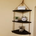 thumbnail image 6 of Hanging Corner Wall Shelf ,Rustic Wood Floating Shelves,Thick Rope Firm , Sundries Storage Organizer Decor for Bedroom Kitchen, 6 of 10