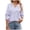 Purple, variant on Women’S Eyelet Embroidered Notched V Neck T-Shirt, Ruffle Cuff 3/4 Sleeve Loose Fit Casual Top, Lightweight Polyester Spring Summer Daily Wear Blouse, 1 Piece, Sizes S Through XXL
