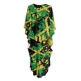 thumbnail image 2 of Xoenoiee Jamaica Flag Camo Pattern Plus Size Kaftan Dress for Women, Oversized V-Neck Batwing Sleeve, Boho Swimsuit Cover Up, Maxi Beach Resort Caftan, 2 of 7