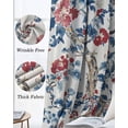 thumbnail image 3 of Blue Red Botanical Blackout Curtains for Bedroom Living Room Darkening Curtains 96 Inches Long Summer Watercolor Flower Branch Plant Window Curtain 2 Panels Set Window Treatment Drapes 52"x96", 3 of 9