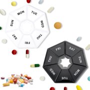 Cute Weekly Pill Organizer, 7 Day Vitamin Supplement Pill Case, Portable Travel Pill Organizer