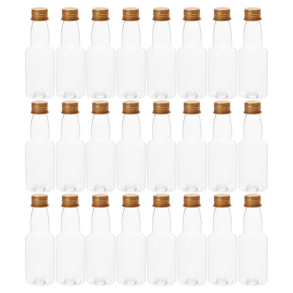 HOMEMAXS 50pcs Mini Liquor Bottles Plastic Small Juice Bottles Empty Mini Alcohol Bottles