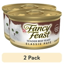 (2 pack) Purina Fancy Feast Classic Pate Cat Food, Tender Beef Feast, 3 oz Can