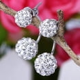 thumbnail image 3 of UDIYO Lady U-shape Spherical Micro Rhinestone Silver Tone Ear Studs Earrings Jewelry, 3 of 7