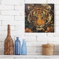 thumbnail image 2 of WOBOGO Wildflower Tiger Pattern Wall Clock 7.78 Inch Battery Operated Silent Unit Square Rustic Vintage Style for Home Bedroom Office Gold Pointer, 2 of 8