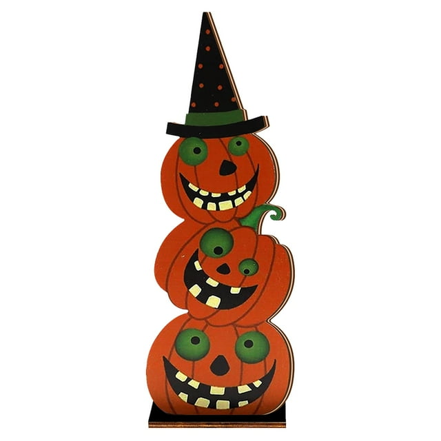 HUASHENG Halloween Decorations Happy Halloween Table Decorations Table Centerpieces Wooden For Halloween Dinner Table Topper Tray Room Decor Scary Dec