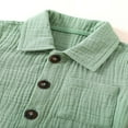 thumbnail image 4 of PENGXIANG Baby Boy Cotton Linen Clothes Set Summer Casual Solid Color Short Sleeve Button Shirt With Pocket+Shorts Outfits, 4 of 9