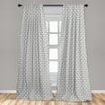 thumbnail image 5 of Ambesonne Ethnic Curtains, Traditional Rhombus Print, Pair of 28"x84", White Charcoal Grey, 5 of 5