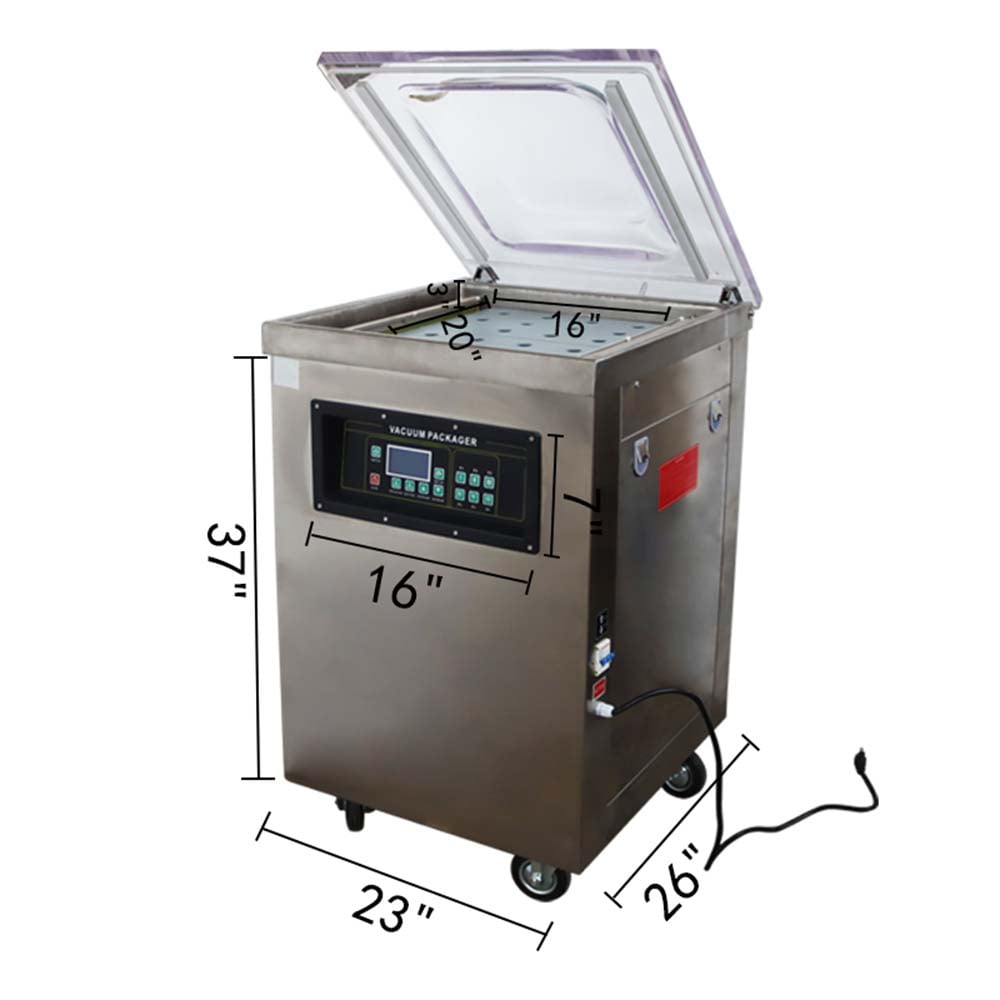 INTBUYING DZ500 Commercial Vacuum Packaging Machine Sealer Single Chamber Stainless Steel for Food Saving