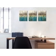 thumbnail image 3 of Teal Wall Art Modern Abstract Pictures Cityscape Canvas Skyline Painting Bathroom Decor, Grey Blue Turquoise Artwork Framed for Living Room Bedroom Home Office Wall Decor, Set 12"x16"x3 Panels, 3 of 6