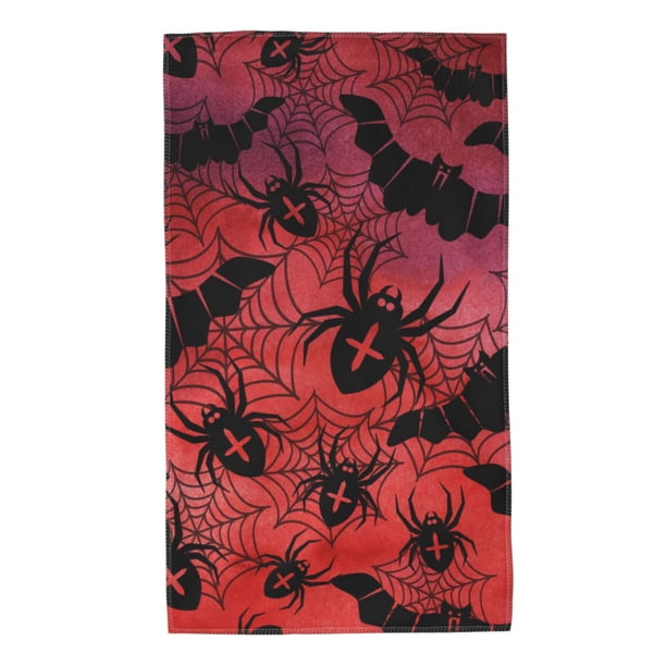 Fotbe Bats And Spiders Toalla Premium con Patrón, Toalla de Microfibra de Secado Rápido, Ligera y Altamente Absorbente (27.5x16in), Ideal para Uso Diario
