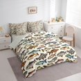 thumbnail image 2 of Feelyou Vintage Game Fish Ocean Bedding Comforter Set for Boys Girls, Retro Stream Lake Marine Wildlife Full Bedding Set, Brown, Grey Reversible, 7 Pieces, 2 of 7