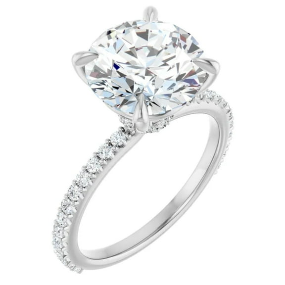 Ersilia Lab Diamond Engagement Ring Solitaire Round Hidden Halo