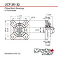 thumbnail image 3 of MAPLE ACE UCF211-32 Flange Bearing 2" Bore 4-Bolt Solid, 3 of 4