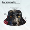 thumbnail image 2 of Kll Colorful Floral Black Dog Bucket Hat for Women Men Packable Travel Beach Sun Hat Outdoor Rave Accessories Reflective Fisherman Cap, 2 of 6