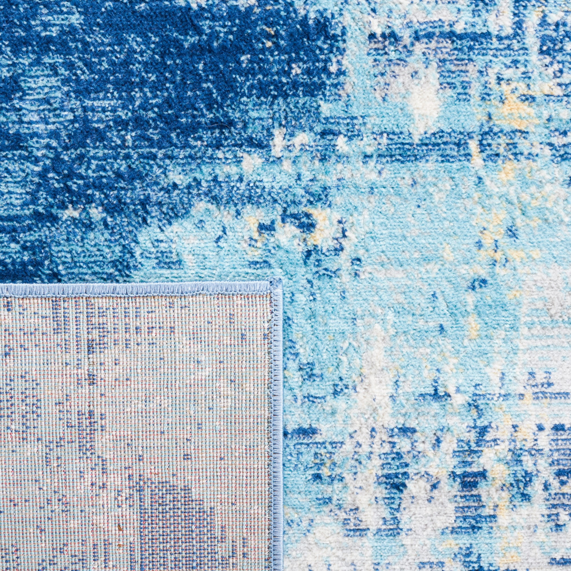 SAFAVIEH Jasper Oralee Abstract Overdyed Area Rug, Navy/Ivory, 5'3" x 7'6"