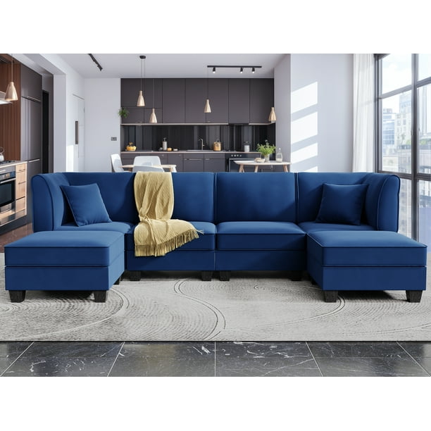 Walsunny Modular Sectional Sofa with Reversible Chaise, U-Shape ...