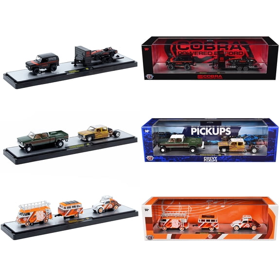 Auto Haulers Set of 3 Trucks Release 90 Limited Edition to 8000 pieces 1/64 Diecast Model Car by M2 Machines