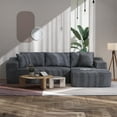 thumbnail image 4 of JOIVI Indoor Modular Sectional Sofa, 106" Corduroy Cloud Couch L Shaped Sofas with Deep Seat, Comfy Fluffy Plush Couches, No Assembly Required, Right Chaise, Gray, 4 of 10