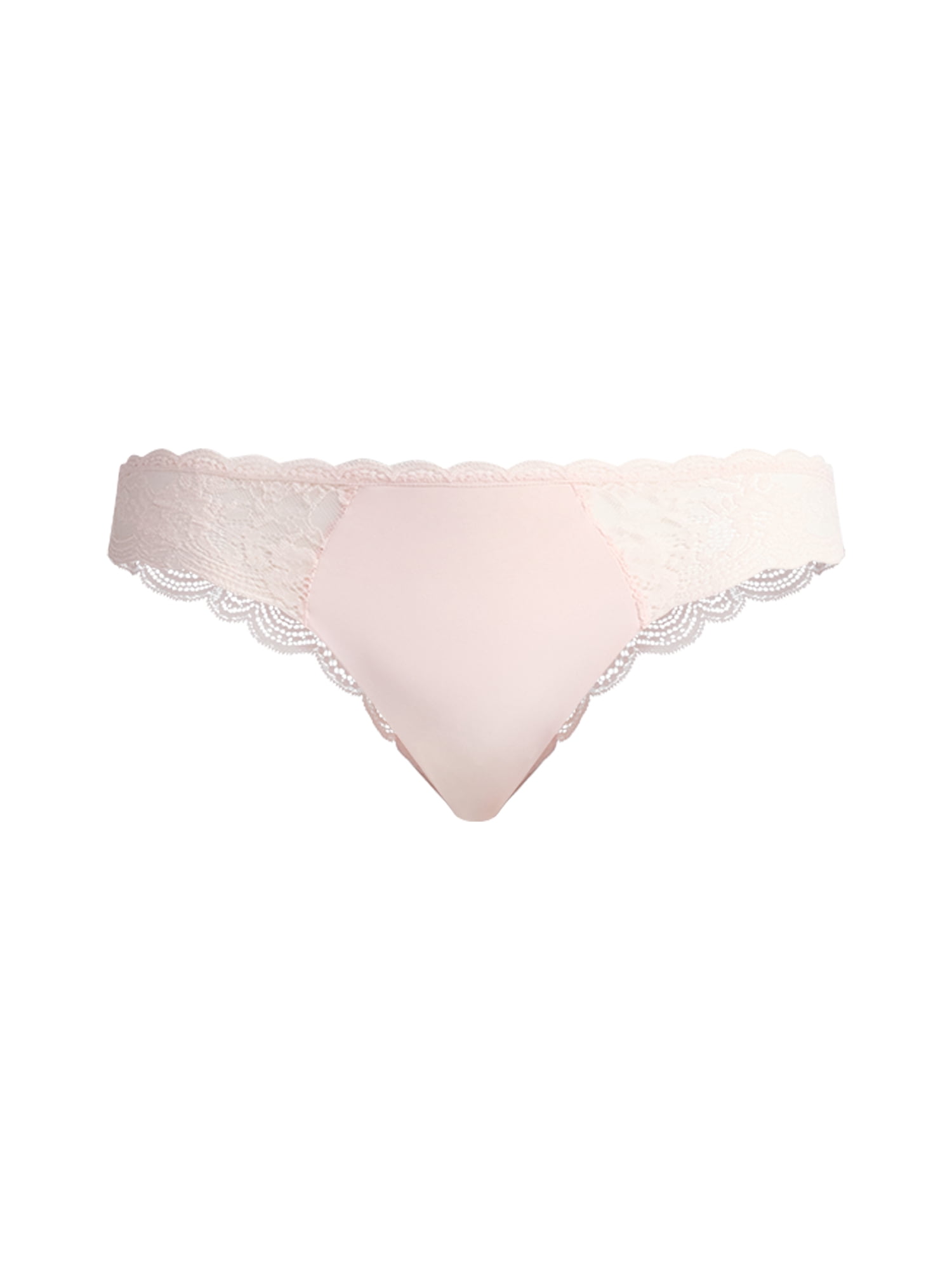 Joyspun Women's Microfiber and Lace Cheeky Panties, 3-Pack, Sizes XS-3XL