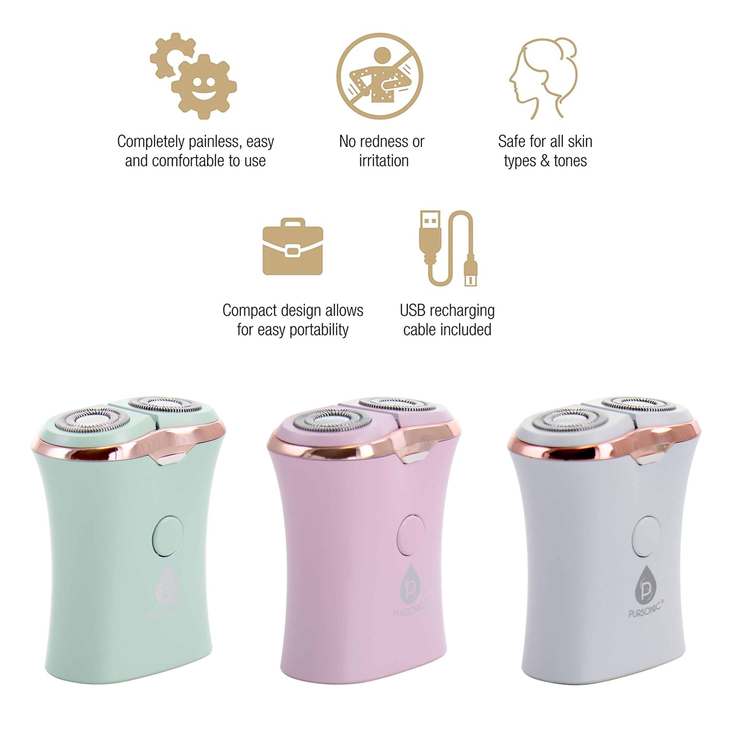Rechargeable USB Ladies Shaver, Removes Hair Instantly  Pain Free
