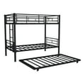 thumbnail image 3 of Miniyam Heavy Duty Twin Over Twin Bunk Bed with Trundle for Kids, Black, 3 of 6