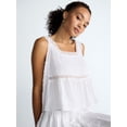 thumbnail image 4 of Scoop Women's and Women's Plus Cropped Lace Tank Top, Sizes XS-4X, 4 of 5