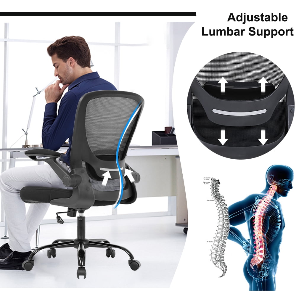 BestOffice Ergonomic Office Chair, Lumbar Support, Swivel Rolling for Men, Women(Black)