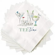 Tee Time Golf Cocktail Napkins – 50 Pack, Funny Golf-Themed Party Supplies, 2-Ply Disposable Napkins for Retirement, Birthday, or Tournament Celebration – 5 x 5 Inches