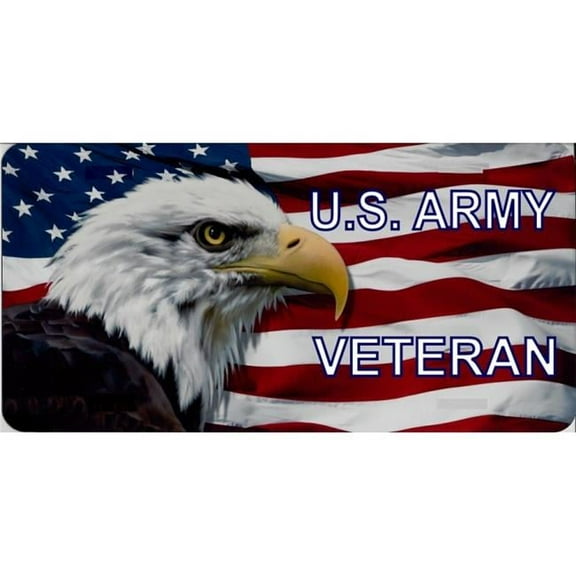 212 Main LPO2737 6 x 12 in. U.S. Army Veteran with Eagle Photo License Plate