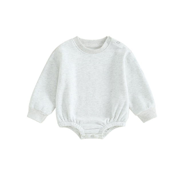 Gupgi Combinaison Unisexe Bébé Automne 0-18M Fille Garçon Col Rond Sweat-Shirt Barboteuse Manches Longues Body Tops