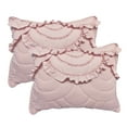 thumbnail image 4 of Design Studio Scallop Ruffle Blush Pink 3-Piece Garment Washed Soft Solid Quilt Set - King, 4 of 4