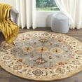 thumbnail image 3 of SAFAVIEH Antiquity Langston Floral Bordered Wool Area Rug, Blue/Ivory, 6' x 6' Round, 3 of 9