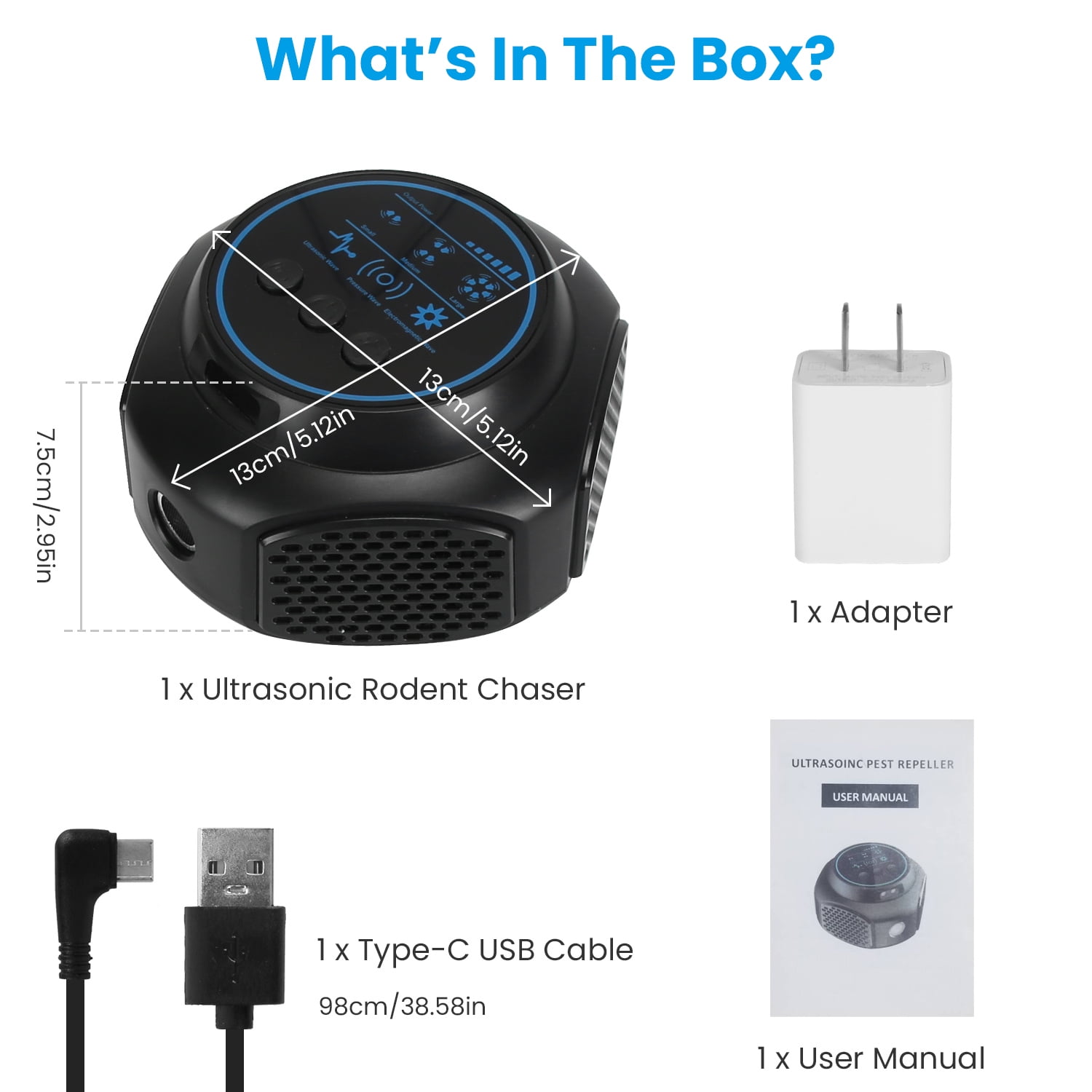 iMounTEK Plug in Mouse Repellent 360° Ultrasonic with 3 Modes 2 Strobe Lights for Kitchen Warehouse Indoor Rodent Repeller