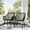 Gray/Black, variant on AVAWING Patio Wicker Dining Chairs Set of 2, All-Weather Woven Rattan & Iron Chairs, Gray/Black