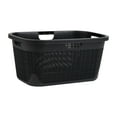 thumbnail image 5 of Mind Reader 40L Laundry Basket, Clothes Hamper, Linen Design, 23.25”L x 15.25”W x 11”H, Black, 5 of 7