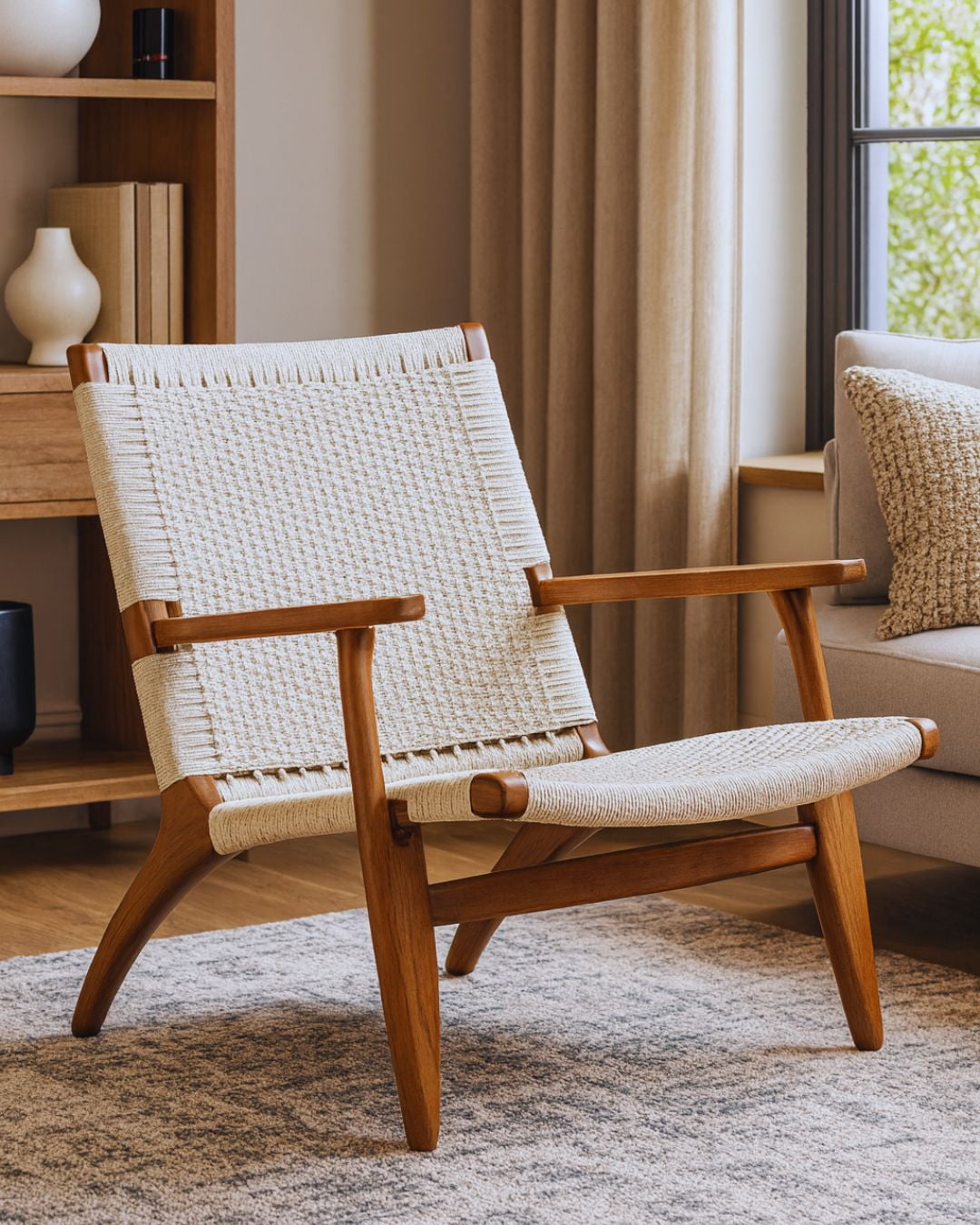 Plata Décor Import Inc – Fauteuil Ash Lounge Chair Noyer Blanc