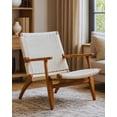 thumbnail image 5 of Plata Décor Import Inc – Walnut White Ash Wood & Rattan Lounge Chair – Modern Accent Chair for Living Room, Bedroom or Office, 5 of 5