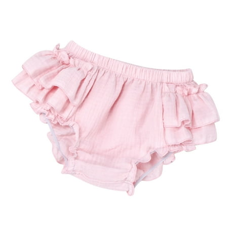 JAKANYQ Toddler Baby Girls Boys Solid Color Spring Summer Shorts Ruffle PP Pants Light Pink 12-24 Months