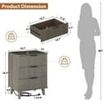 thumbnail image 5 of Laintene 3-Piece Boho Bedroom Set - 6-Drawer Dresser & 2 Nightstands with 3 Drawers & USB Charging, Fluted Wooden Storage, Modern Dresser & Nightstand Combo, Dark Grey Oak, 5 of 12