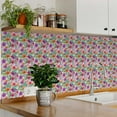 thumbnail image 3 of Mi Alma Vinyl Backsplash Decor - Pink Orange Floral Peel & Stick Tiles 6x6, 3 of 18