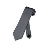 Vesuvio Napoli NeckTie Solid CHARCOAL GREY Color Men's Dark Gray Neck Tie