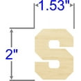 thumbnail image 2 of Pack of 1, 2 Inch x 1/4" Baltic Birch Plywood S Collegiate Font Wood Letters for Wood Craft Project, Children or Adult Art Work, Home Décor and DIY Fun, Made in USA, 2 of 2