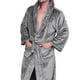 thumbnail image 5 of Camisón de invierno para hombre, bata con capucha, bolsillo, manga larga, bata de baño para spa, gris, XL kenally AP001005-09, 5 of 7
