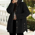 thumbnail image 3 of Stichou Sherpa Jacket Women Fall Open Front Button Down Fleece Jacket Fluffy Plush Hooded Cardigan Soft Warm Winter Coat With Pockets Black S, 3 of 8