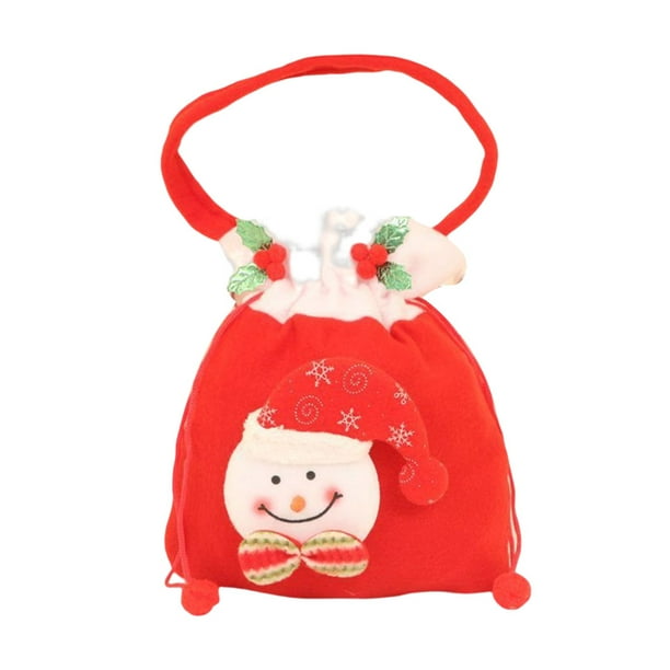 Billuyoard Bolsa de regalo de Navidad, suministros para envolver, adorables bolsas de dulces de tamaño pequeño, suministros para fiestas, Kits de decoración para fiestas Muñeco de nieve