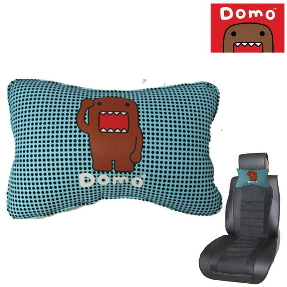 DOMO Car Seat Head / Neck Rest Pillow Licensed Product Japanese Car Auto Black /Blue Pack of 1
