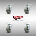 thumbnail image 2 of 4 Inch SS Thermo Rubber Donut Tread Swivel Caster Set with Delrin Bearings SCC, 2 of 2